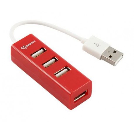 USB Hub 4xA mikro SBOX H-204, rdeč