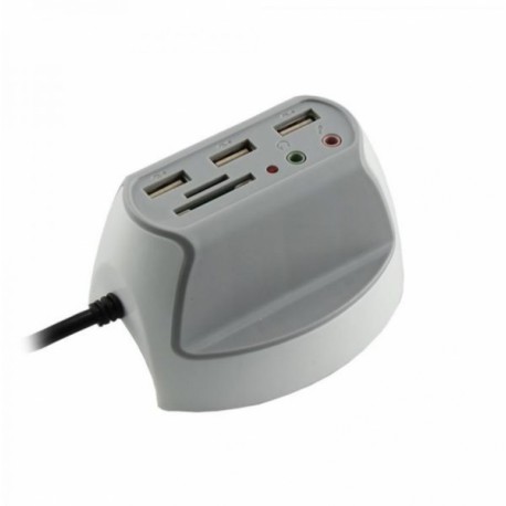 USB Hub 3xA + čitalec kartic + 2x avdio SBOX DH-1