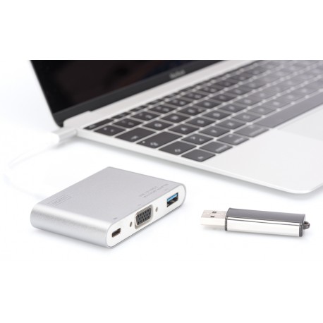 Pretvornik USB 3.1 Tip-C - VGA +USB 3.0 + USB 3.0 Tip-C Digitus