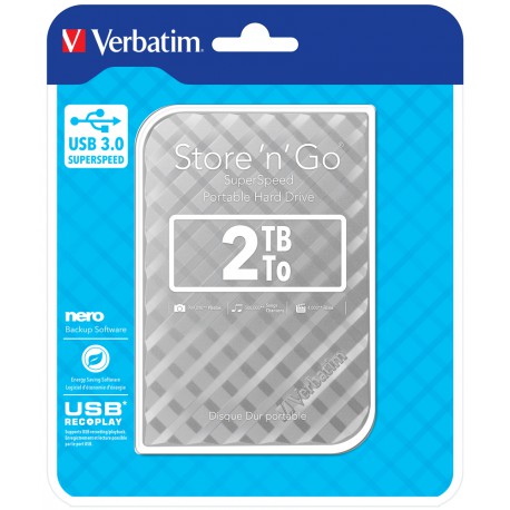 Zunanji trdi disk 2.5" 2TB USB 3.0 Verbatim Store n Go Silver Gen.2 53198