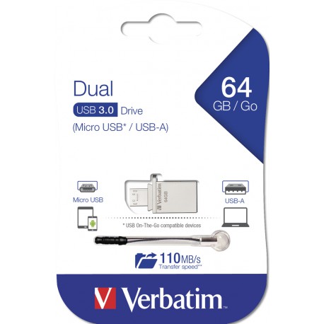 USB ključek 3.0 64GB Verbatim OTG Micro Drive Metal 49827