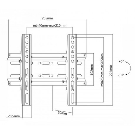 Stenski nosilec za TV / monitor PLB-2522T SBOX, črn