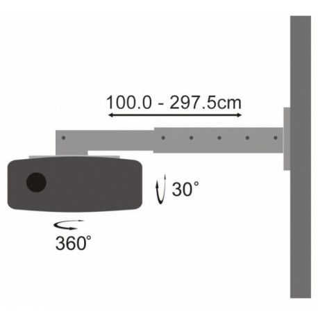 Stenski nosilec za projektor PM-300-3.0 SBOX, črn