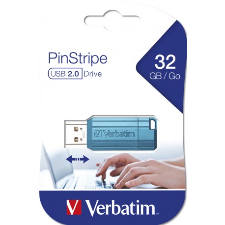 USB ključek 32GB Verbatim Pin Stripe Caribbean Blue 49057
