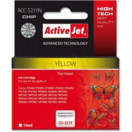 ActiveJet rumeno črnilo Canon CLI-521Y