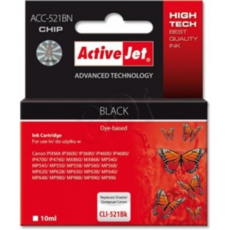 ActiveJet črno črnilo Canon CLI-521Bk