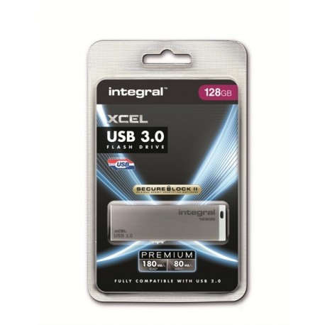 USB ključek 128GB INTEGRAL XCEL, siv, INFD128GBXCE3.0