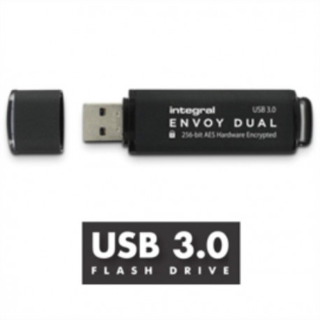 USB ključek 128GB INTEGRAL ENVOY DUAL FIPS 197 ENCRYPTED, INFD128GENVDL3.0-197