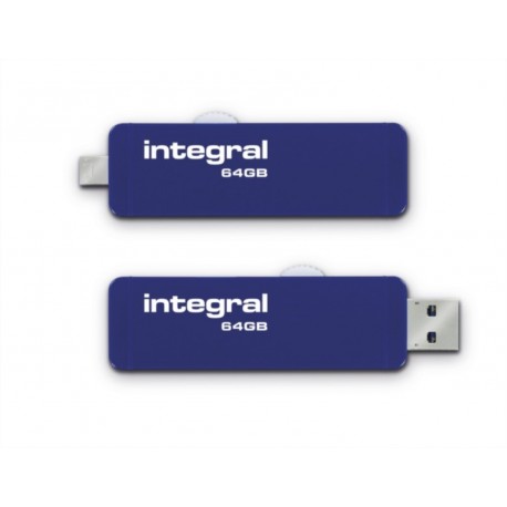 USB ključek 64GB Integral Slide, moder, INFD64GBSLDOTG3.0