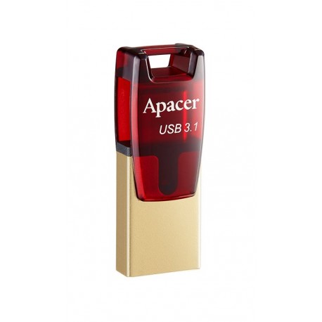 USB ključek 16GB APACER AH180,  3.1 tip-C, rdeč, OTG