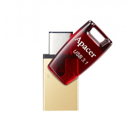 USB ključek 16GB APACER AH180,  3.1 tip-C, rdeč, OTG