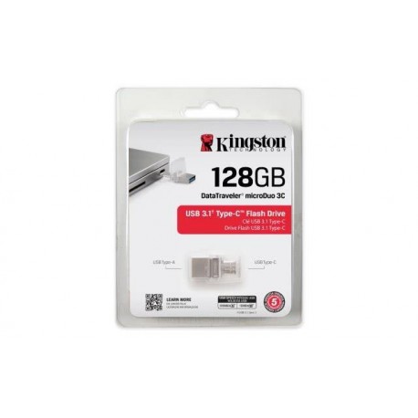 USB ključek 128GB KINGSTON DT MICRODUO 3C, srebrn (DTDUO3C/128GB)