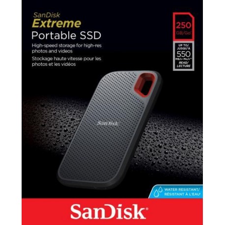 Zunanji disk SSD 250GB USB 3.1 SANDISK EXTREME PORTABLE, SDSSDE60-250G-G25
