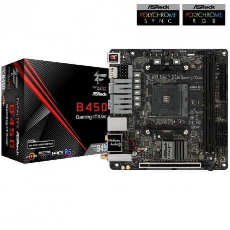 Matična plošča AsRock Fatal1ty B450 Gaming-ITX/ac, DDR4 AM4 mini ITX
