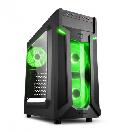 Ohišje ATX SHARKOON VG6-W GREEN LED