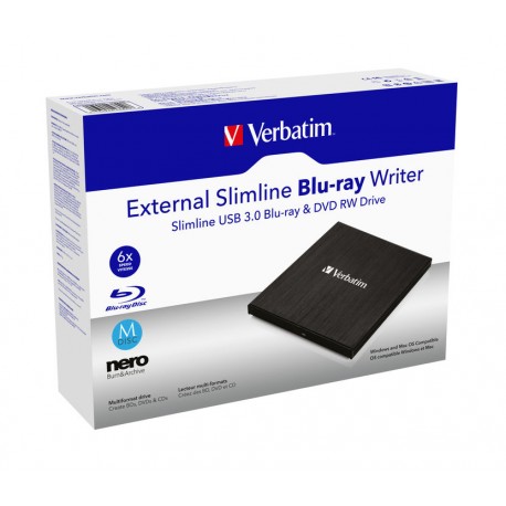 Zunanji Blu-Ray zapisovalnik Verbatim External Slimline Blu-Ray Writer (43890)