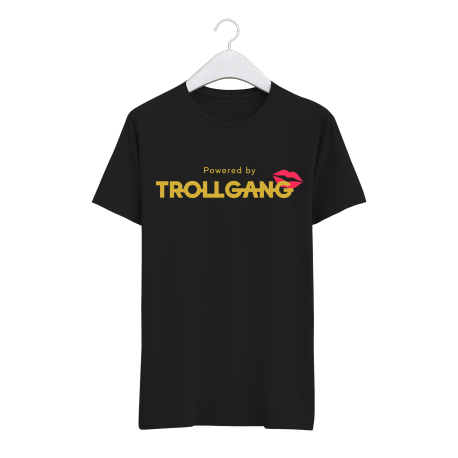 Majica moška črna TrollGang Kiss zlat napis
