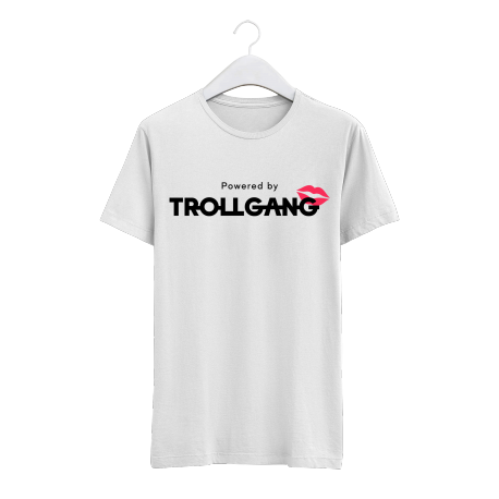 Majica moška bela TrollGang Kiss črn napis