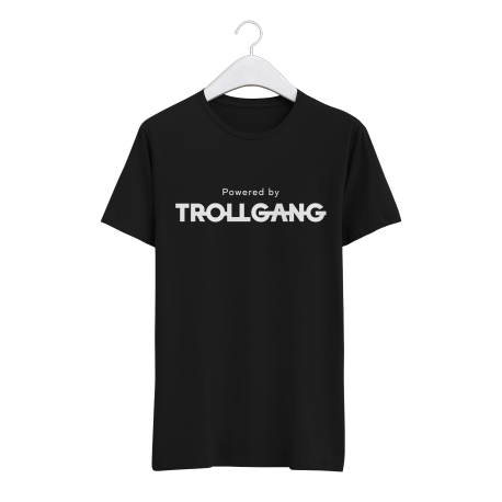 Majica moška črna Powered By TrollGang bel napis