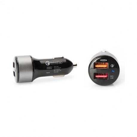 Pretvornik USB - 12V 3.0A avtomobilski Quick Charge 3.0 črn Ednet