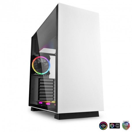 Ohišje SHARKOON Pure Steel midiATX RGB okno belo