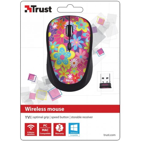 Miška brezžična Trust Yvi Flower