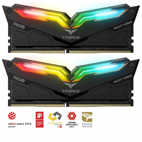 Pomnilnik DDR4 16GB (2x8GB) 3600 Teamgroup Night Hawk RGB, TF1D416G3600HC18EDC01