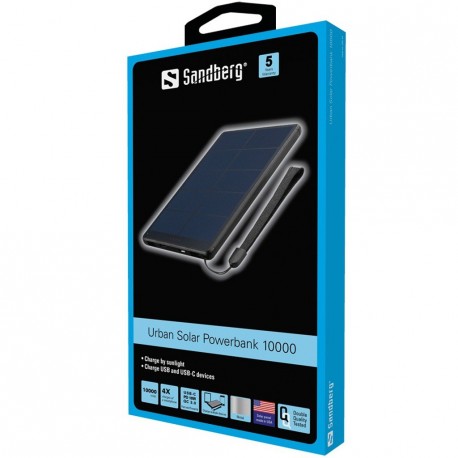 Prenosna baterija Powerbank Sandberg Urban Solar Powerbank 10000