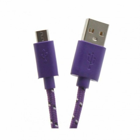 Kabel USB A-B mikro 1m SBOX bombažna zaščita, vijola