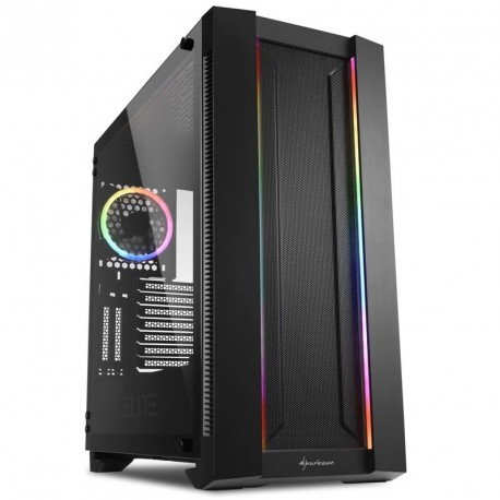 Ohišje ATX SHARKOON ELITE SHARK CA200M, RGB, okno, črno