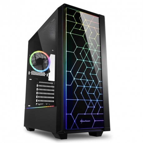 Ohišje midi-ATX SHARKOON RGB LIT 100, okno, črno