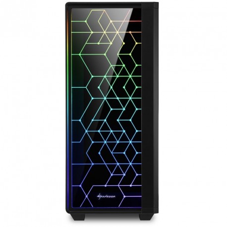 Ohišje midi-ATX SHARKOON RGB LIT 100, okno, črno
