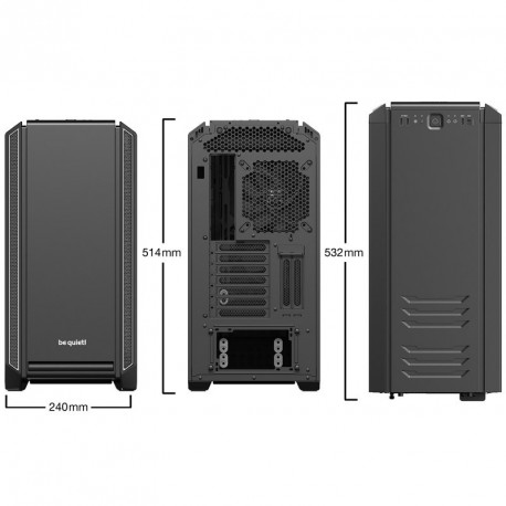Ohišje ATX BE QUIET! SILENT BASE 601 (BGW27) midiATX okno srebrno