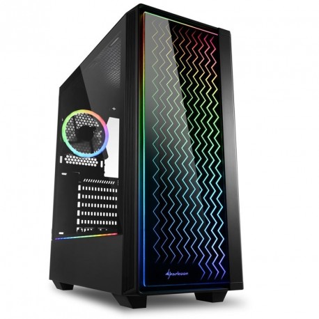 Ohišje midi-ATX SHARKOON RGB LIT 200, okno, črno