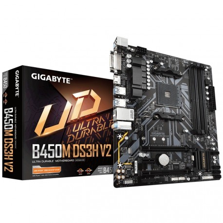 Matična plošča GIGABYTE B450M DS3H V2, DDR4, AM4, mATX