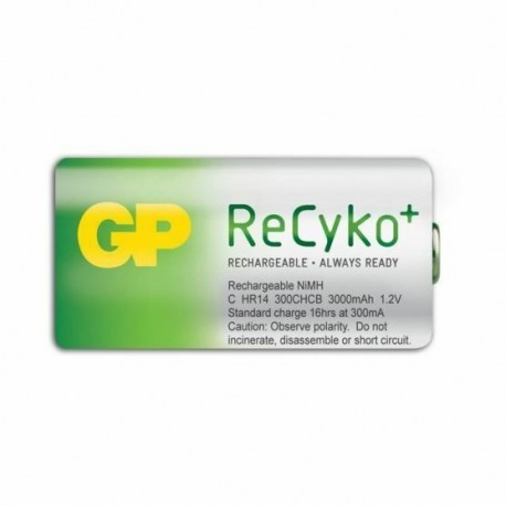 Baterija polnilna tip C 1,2V-3000 mAh 2 kom 300CHCB Ni-Mh GP ReCyko