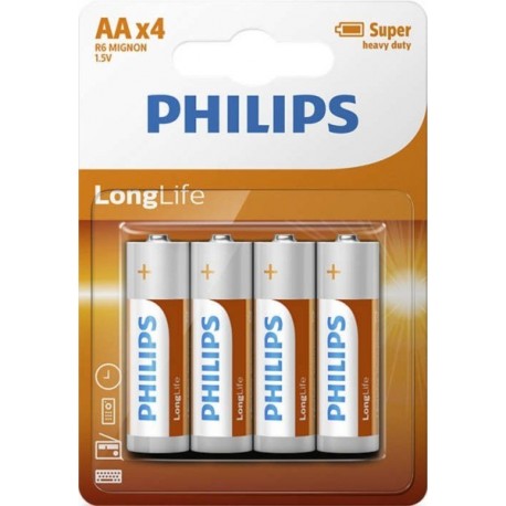 PHILIPS BATERIJA - AA LONGLIFE BLISTER 4 KOS (R06), R6L4B/10
