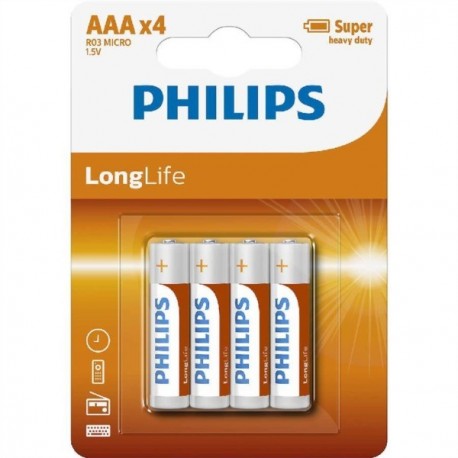 PHILIPS BATERIJA - AAA LONGLIFE BLISTER 4 KOS (R03), R03L4B/10