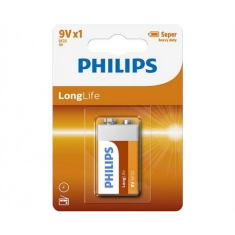 Baterija Philips 9V LONGLIFE 1 KOS, 6F22L1B/10
