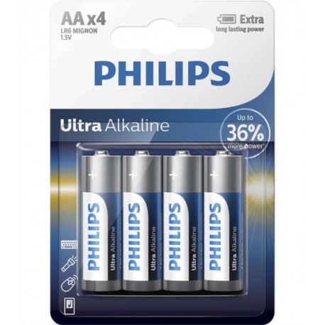 PHILIPS BATERIJA AA - ULTRA ALKALINE BLISTER 4 KOS (LR6), LR6E4B/10