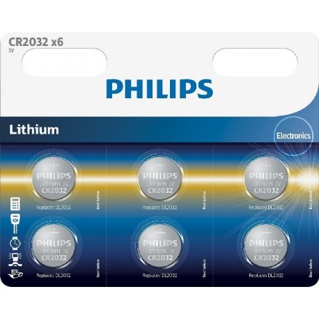 PHILIPS baterija CR2032, 3V, 6 kos, CR2032P6/01B