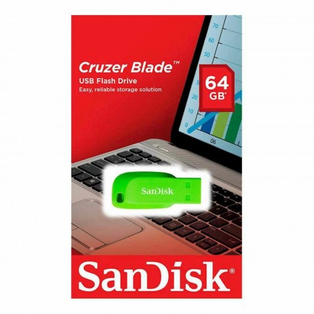 USB ključek 64GB SanDisk CRUZER BLADE, zelen