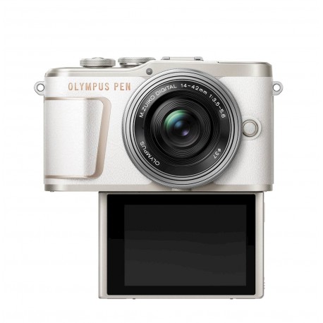 OLYMPUS PEN E-PL10 bel, 14-42mm 1:3.5-5.6 EZ Pancake srebrne barve