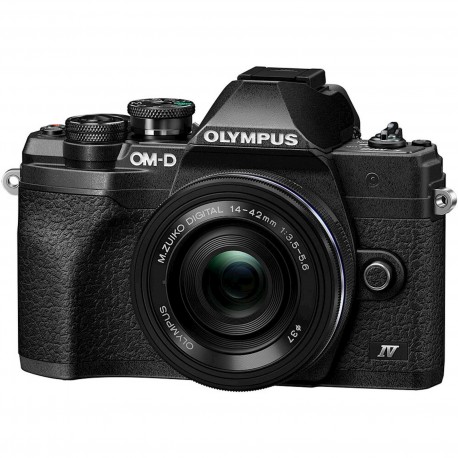 OLYMPUS OM-D E-M10 IV črn + 14-42mm 1:3.5-5.6 EZ pancake črne barve
