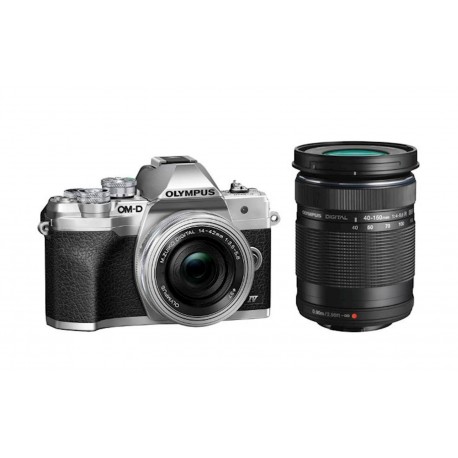 OLYMPUS OM-D E-M10 IV srebrn+ 14-42mm 1:3.5-5.6 EZ pancake srebrn + 40-150 mm