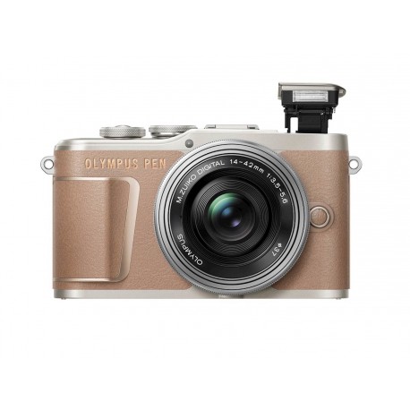 OLYMPUS PEN E-PL10 rjav, 14-42mm 1:3.5-5.6 EZ Pancake srebrne barve
