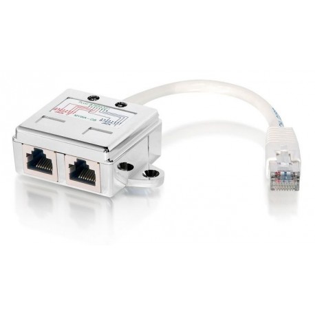 Equip Adapter CA5 1xRJ45 2xRJ45 St/Bu 0,15m