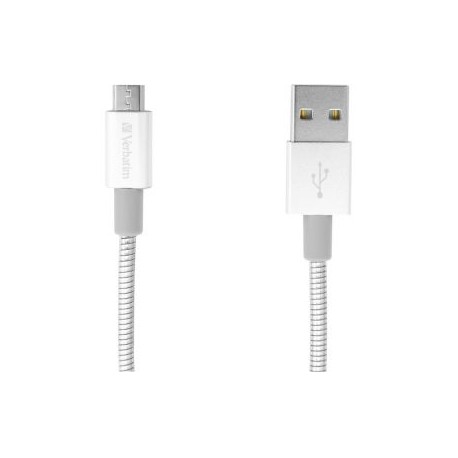 Kabel USB na USB micro B Verbatim Sync & Charge 30cm Silver 48865