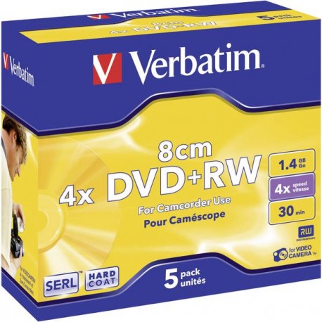 Mediji Verbatim DVD+RW 8cm 4x 1.46GB 5PK (43565)
