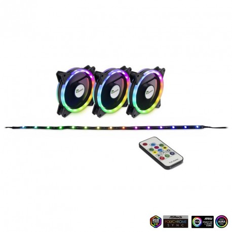 Set INTER-TECH Argus RS-04 3x ventilator + LED trak + daljinski upravljalnik